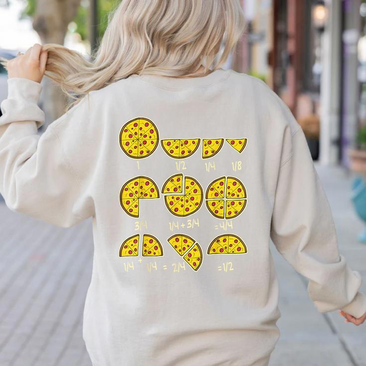 Pizza Salami Cheese Quick Math Fractions Math Teachers For Men Women Girls Kids Women's Sweatshirt Back Print Pizza Salami Cheese Quick Math Fractions Math Teachers For Men Women Girls Kids Women's Sweatshirt Back Print