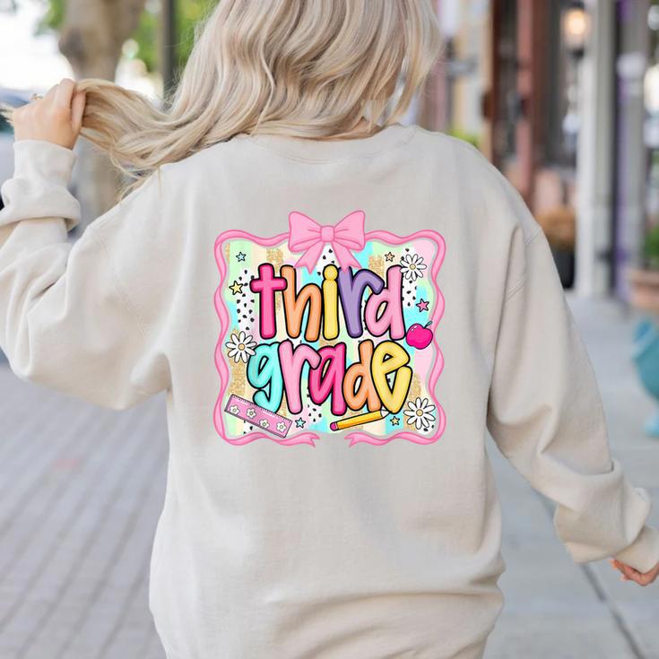 Preppy Third Grade Back To School Teacher Girl Kid Women's Sweatshirt Back Print Preppy Third Grade Back To School Teacher Girl Kid Women's Sweatshirt Back Print