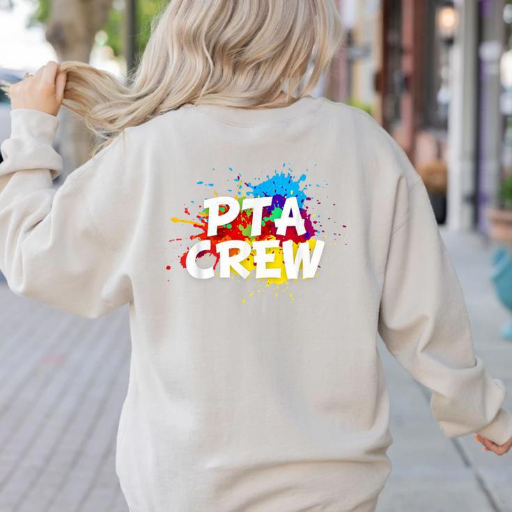 PTA Crew Back To School Volunteer Board Mom Parent Teacher Women's Sweatshirt Back Print