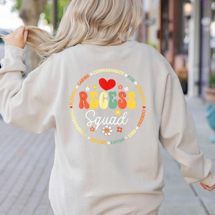 Recess Squad Crew Teachers Students Monitor Back To School Women's Sweatshirt Back Print