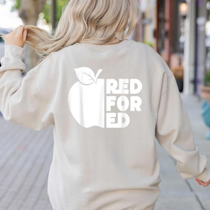 Red For Ed Teacher Support Public Education For Men Women Kids Women's Sweatshirt Back Print Red For Ed Teacher Support Public Education For Men Women Kids Women's Sweatshirt Back Print