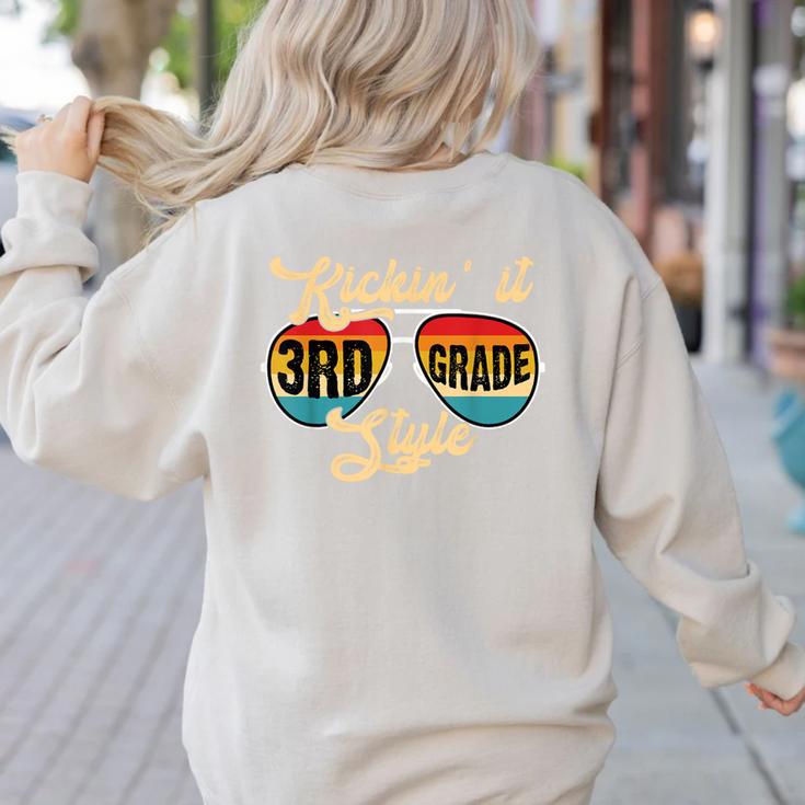 Retro Kickin It 3rd Grade Style Teacher Back To School Men Women Women's Sweatshirt Back Print Retro Kickin It 3rd Grade Style Teacher Back To School Men Women Women's Sweatshirt Back Print