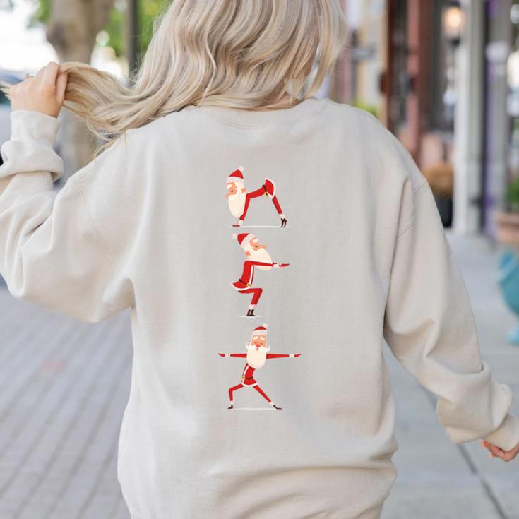Santa Yoga Poses For Yogi Teacher Christmas Yoga Poses Women's Sweatshirt Back Print Santa Yoga Poses For Yogi Teacher Christmas Yoga Poses Women's Sweatshirt Back Print