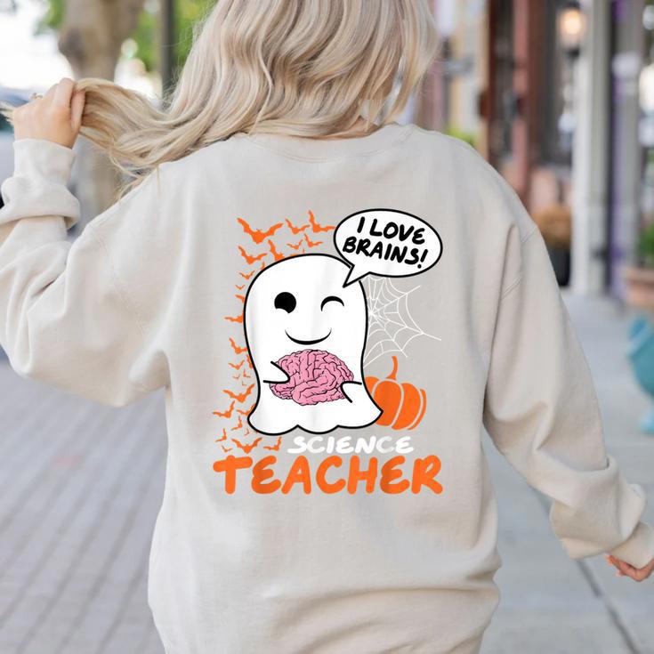 Science Teacher Cute Ghost Halloween Teacher Men Women Women's Sweatshirt Back Print Science Teacher Cute Ghost Halloween Teacher Men Women Women's Sweatshirt Back Print