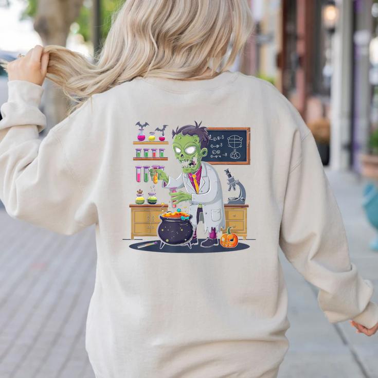 Science Teacher Halloween Shirt Zombie Chemistry Scientist Women's Sweatshirt Back Print Science Teacher Halloween Shirt Zombie Chemistry Scientist Women's Sweatshirt Back Print