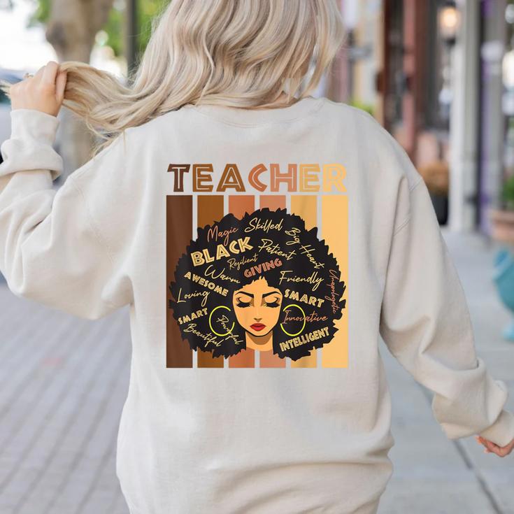Smart Teacher Afro Girl Melanin African American Wowen Women's Sweatshirt Back Print Smart Teacher Afro Girl Melanin African American Wowen Women's Sweatshirt Back Print