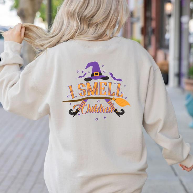 I Smell Children Wicked Cute Kindergarten Teacher Halloween Women's Sweatshirt Back Print