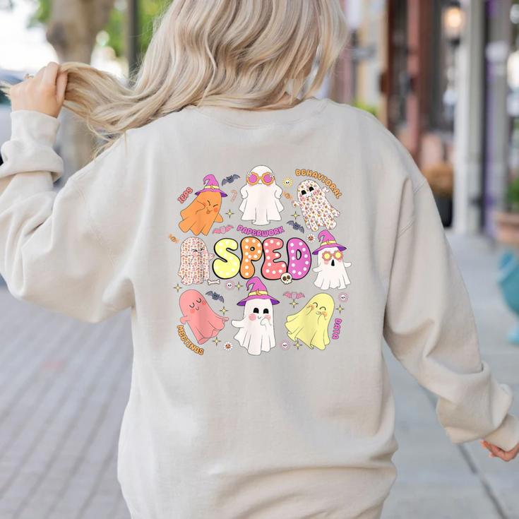 SPED Teacher Halloween Spooky Special Education Team Men Women Kids Women's Sweatshirt Back Print SPED Teacher Halloween Spooky Special Education Team Men Women Kids Women's Sweatshirt Back Print