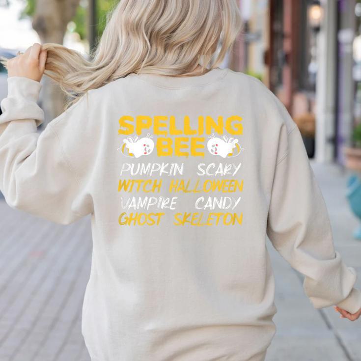 Spelling Bee Costume For a Halloween Teacher Pun Women Women's Sweatshirt Back Print