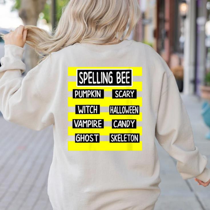 Spelling Bee Pun Halloween Costume For Teachers Women's Sweatshirt Back Print