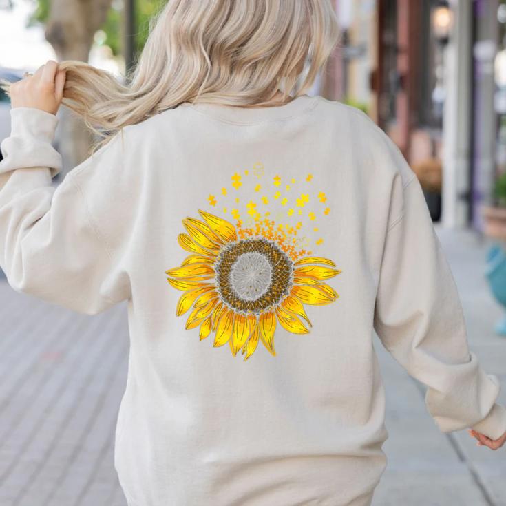 Sunflower Puzzle Pieces Autism Awareness For Mom Teacher For Women Women's Sweatshirt Back Print