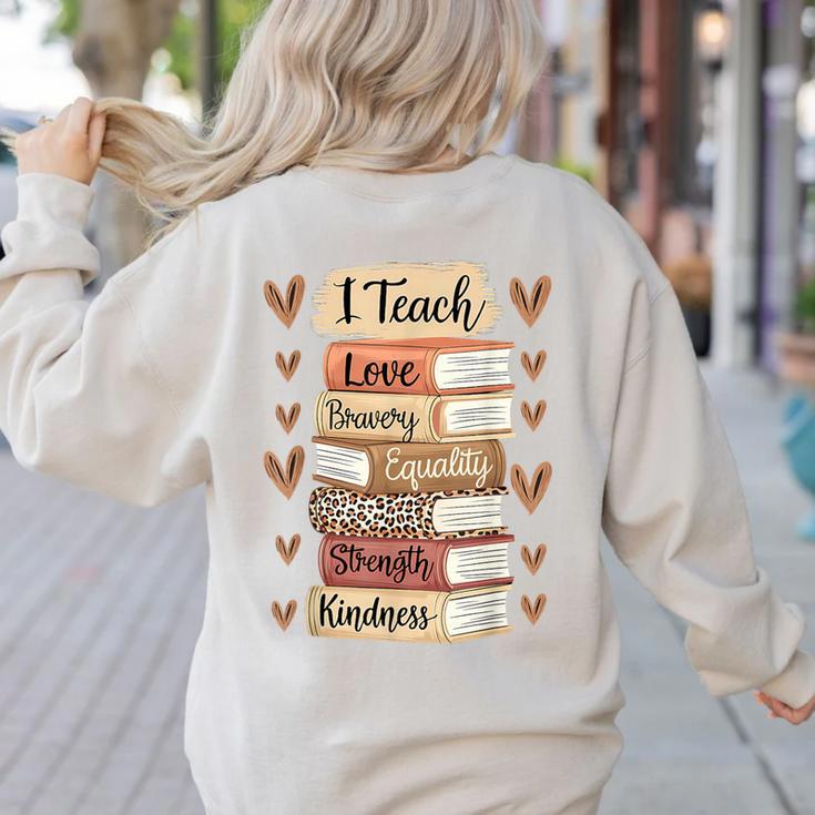 I Teach History Month Black Teacher Melanin Women's Sweatshirt Back Print