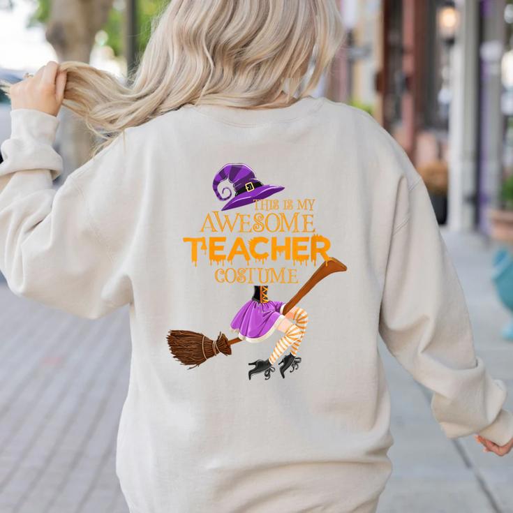 This Is My Teacher Costume Halloween Family Matching Group Women's Sweatshirt Back Print