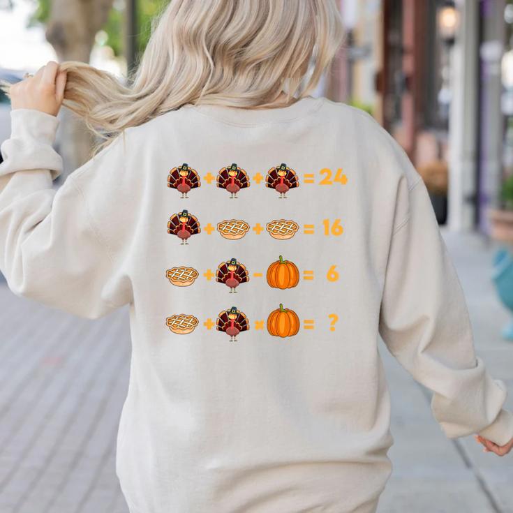 Thanksgiving Order Of Operations Turkey Quiz Math Teacher Women's Sweatshirt Back Print
