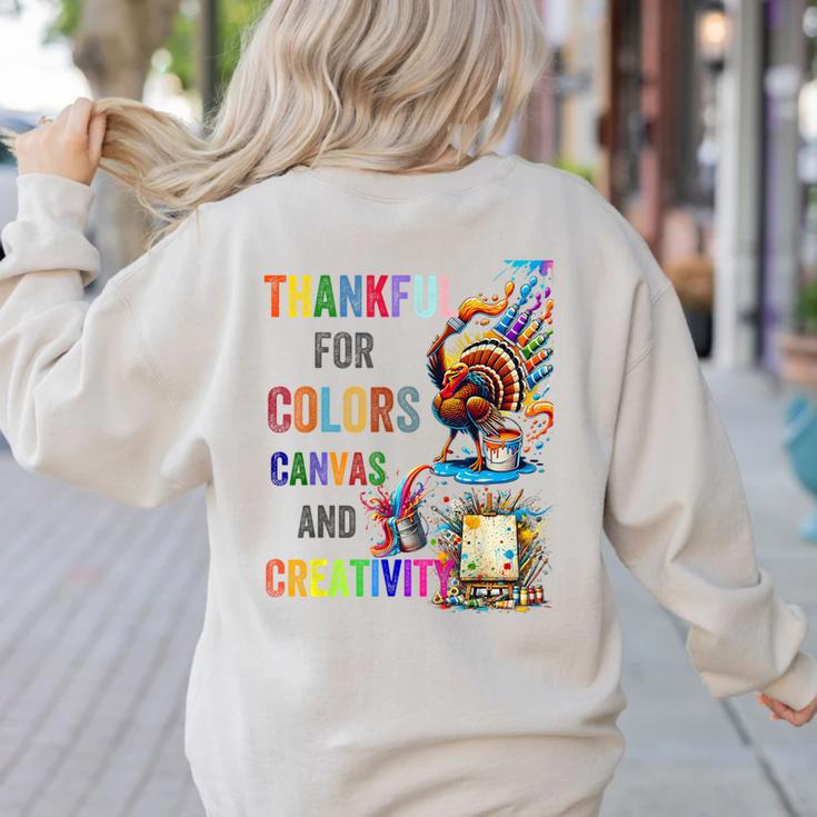 Turkey Thanksgiving Art Teacher Costume Tee For Artists Women's Sweatshirt Back Print Turkey Thanksgiving Art Teacher Costume Tee For Artists Women's Sweatshirt Back Print