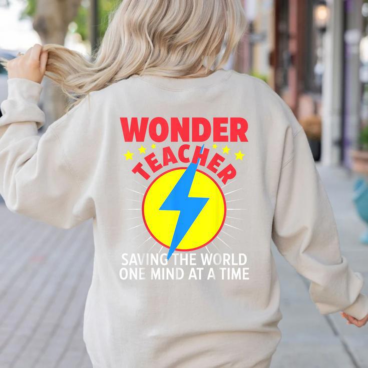 Wonder Teacher Costume Shirt Teacher Halloween Costume Men Women Women's Sweatshirt Back Print Wonder Teacher Costume Shirt Teacher Halloween Costume Men Women Women's Sweatshirt Back Print