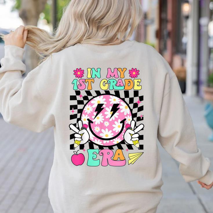 In My 1st Grade Era Smile Face Back To School Teacher Kid Women's Sweatshirt Back Print