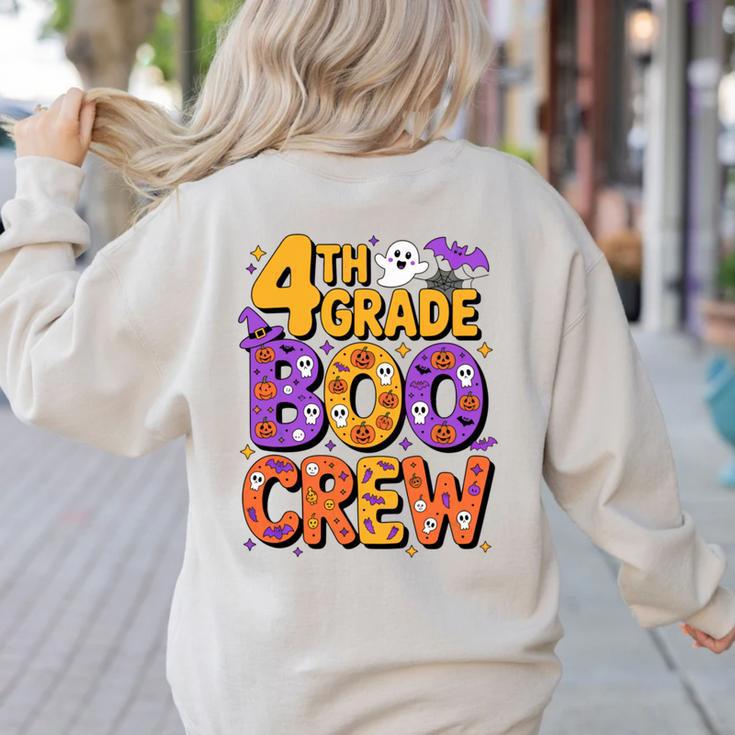 4th Grade Boo Crew Ghost Halloween Teacher Costume Women's Sweatshirt Back Print