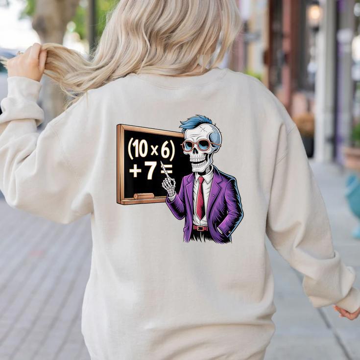 67 Math Teacher Meme Brainrot Six Seven Halloween Equation Women's Sweatshirt Back Print