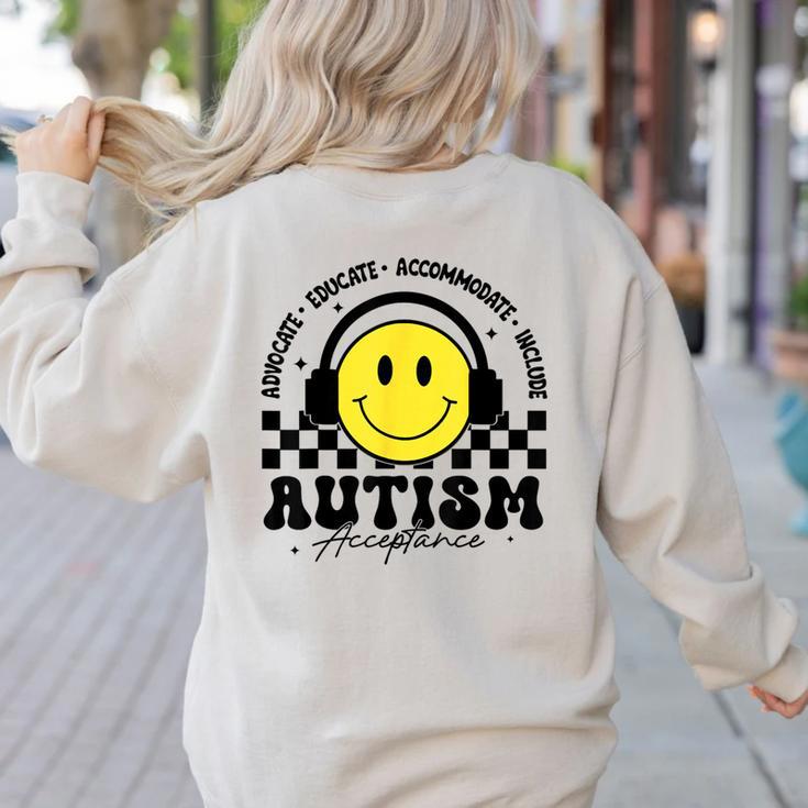 Autism Awareness Acceptance Special Education Teacher Kids Women's Sweatshirt Back Print