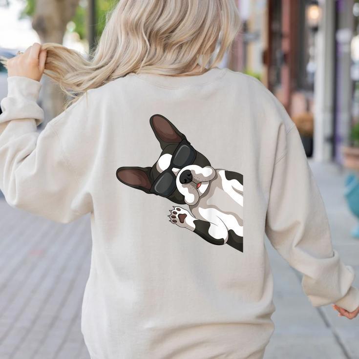 Boston Terrier Bostie Dog Kids Men Women's Sweatshirt Back Print