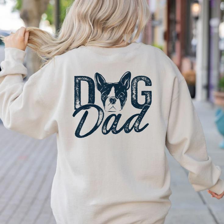 Boston Terrier Dog Dad Women's Sweatshirt Back Print