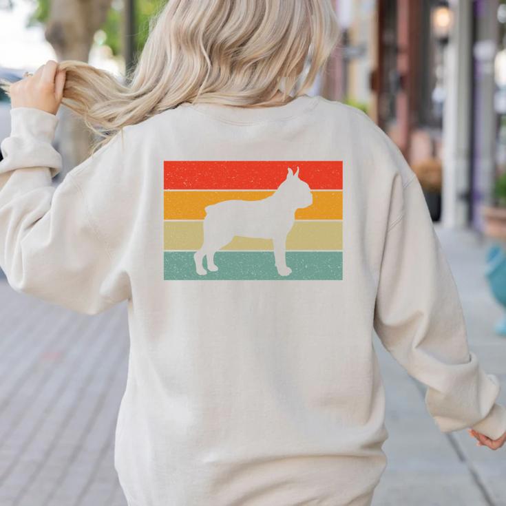 Boston Terrier Dog Lover Retro Vintage Cool For Dog Owner Women's Sweatshirt Back Print