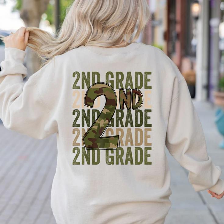 Camo Team 2nd Grade Squad Back To School Teacher Kids Boys Women's Sweatshirt Back Print