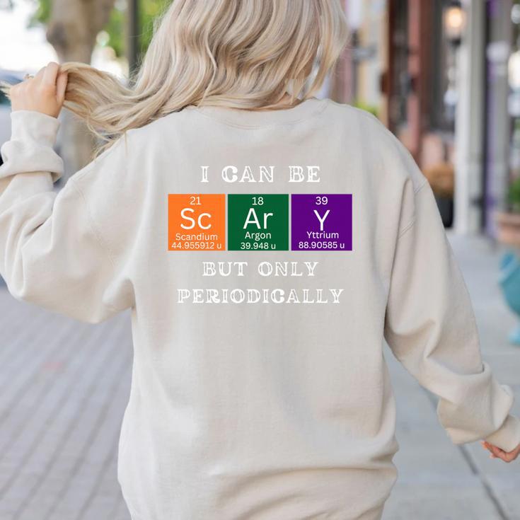 Chemisty Science Teacher Periodic Table Halloween Women's Sweatshirt Back Print