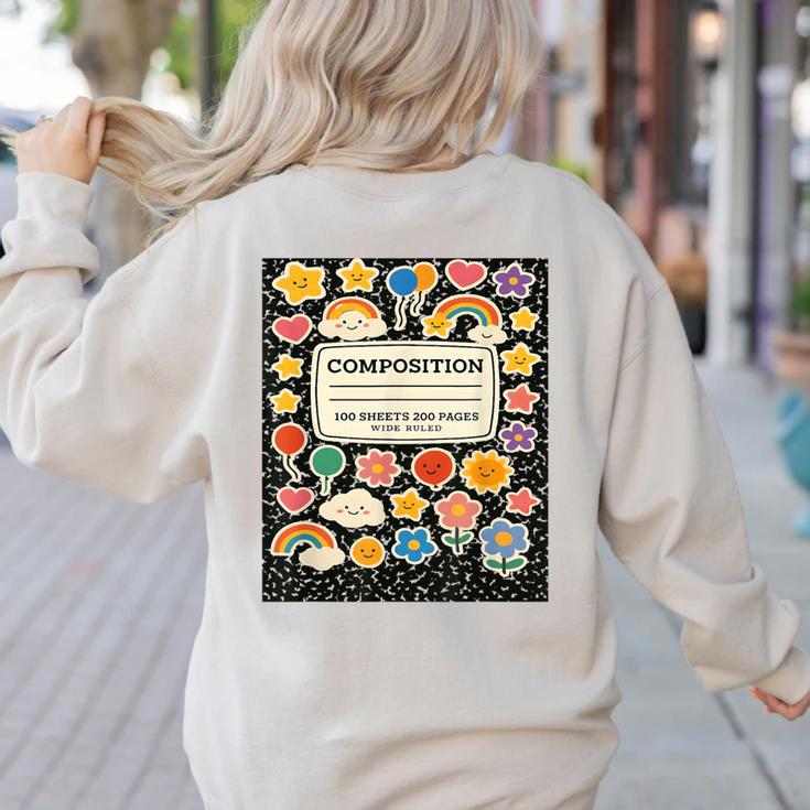Composition Notebook Costume Teacher Matching Halloween Book Women's Sweatshirt Back Print