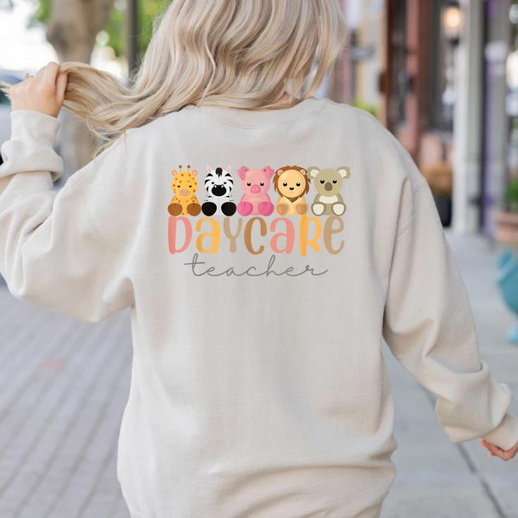 Daycare Teacher Animals Daycare Provider Back To School Women's Sweatshirt Back Print