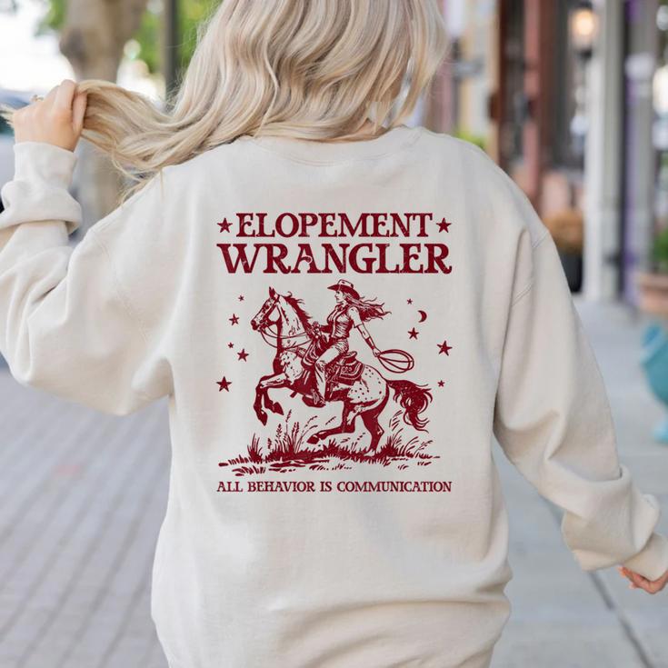 Elopement Wrangler Teacher ABA Behavior Support Cowboy Women's Sweatshirt Back Print