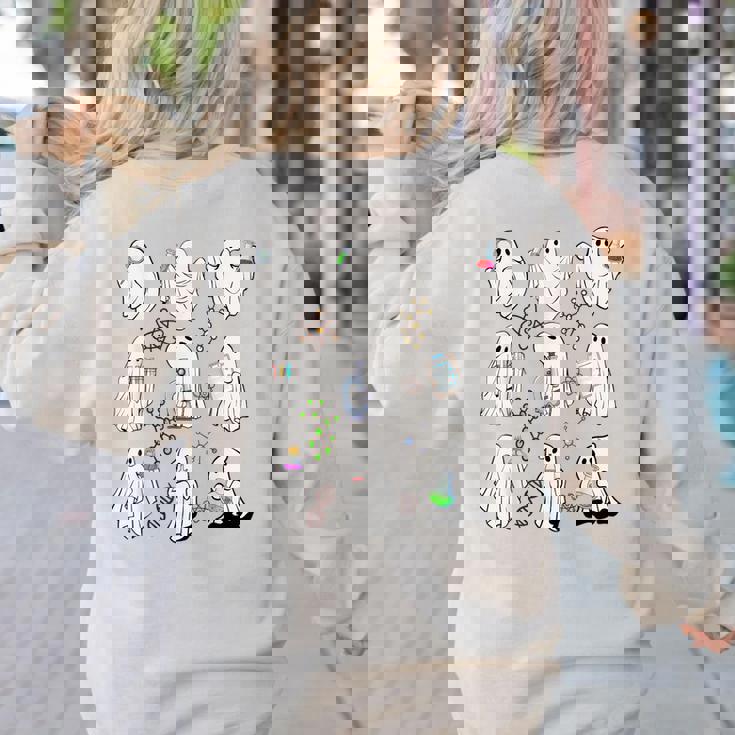 Ghost Science Teacher Chemistry Laboratory Halloween Costume Women&#x27;s Sweatshirt Back Print