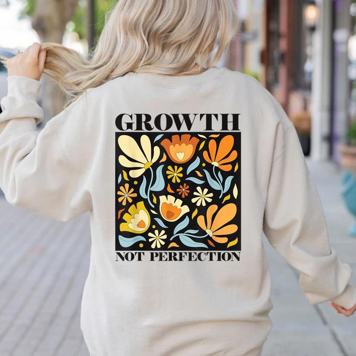 Growth Not Perfection Abstract Florals SPED Teacher Women's Sweatshirt Back Print