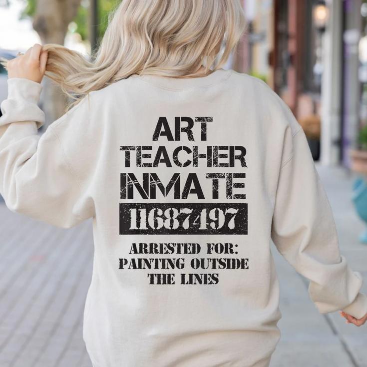 Halloween Art Teacher Prisoner Costume Women's Sweatshirt Back Print
