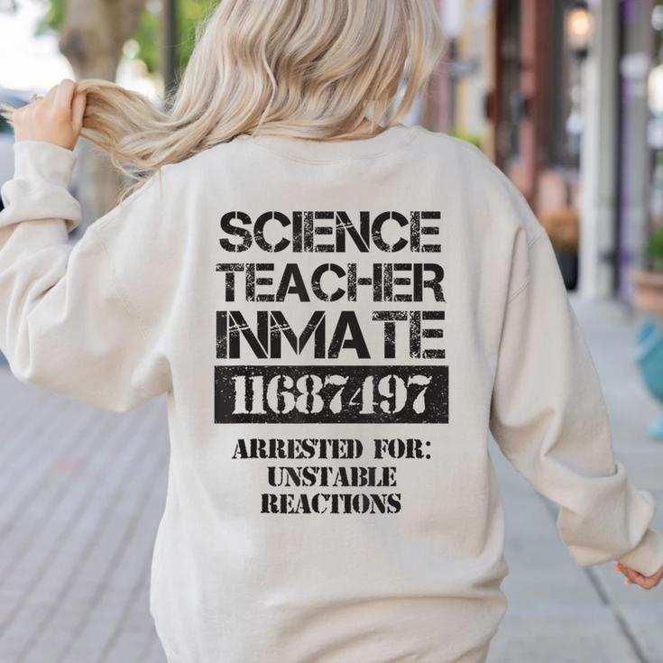Halloween Science Teacher Prisoner Costume Women's Sweatshirt Back Print