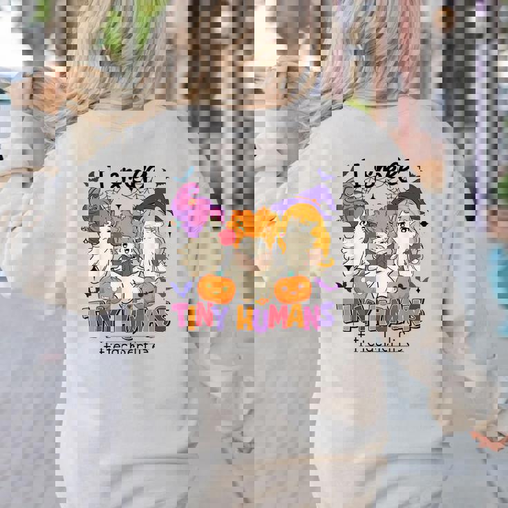 Halloween Teacher Smell a Tiny Human Ghost Spooky Season Women&#x27;s Sweatshirt Back Print