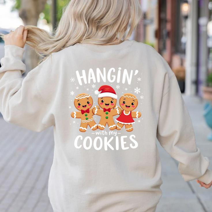 Hanging With My Cookies Gingerbread Christmas Teacher Xmas Women's Sweatshirt Back Print