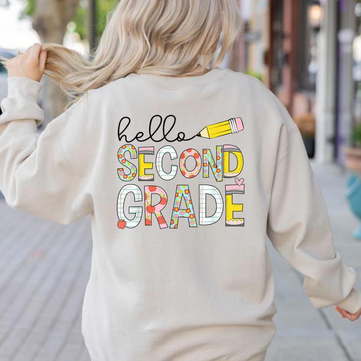 Hello Second Grade Team 2nd Grade Back To School Teacher Kid Women's Sweatshirt Back Print