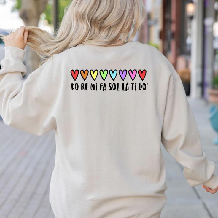 Music Teacher Hearts Music Teaching Women's Sweatshirt Back Print