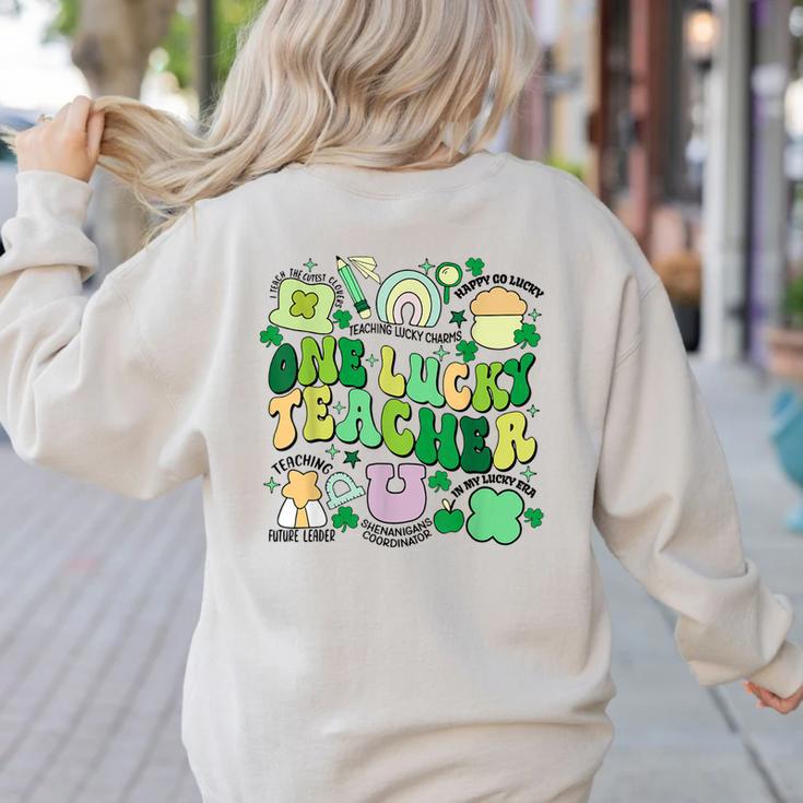 One Lucky Teacher St Patrick's Day Irish Teacher Lucky Era Women's Sweatshirt Back Print