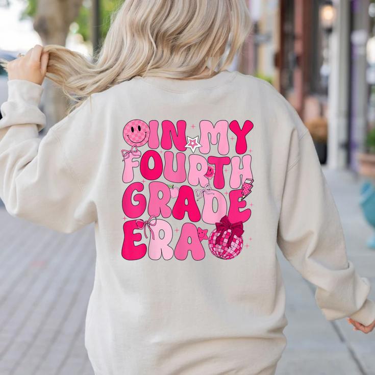 Pink Fourth Grade Era 4th Back To School Grade Teacher Women's Sweatshirt Back Print