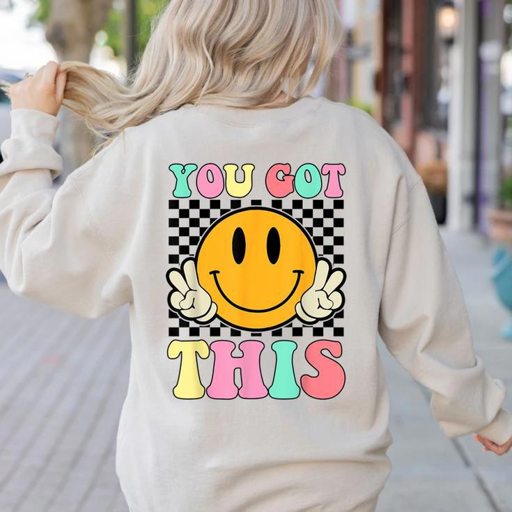 You Got This Retro Smile Motivational Testing Day Teacher Women's Sweatshirt Back Print