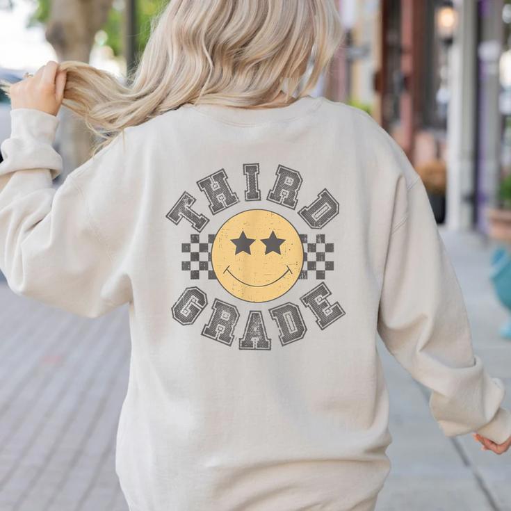 Retro Third Grade Teacher Student 1st Day Back To School Women's Sweatshirt Back Print