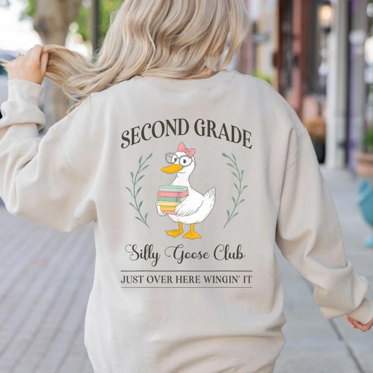 Second Grade Silly Goose Club For Teacher Or Student Women's Sweatshirt Back Print