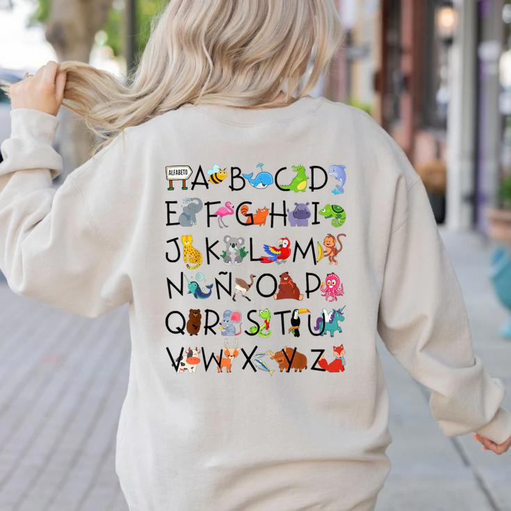 SPANISH ALPHABET MAESTRA SPANISH TEACHER Women's Sweatshirt Back Print