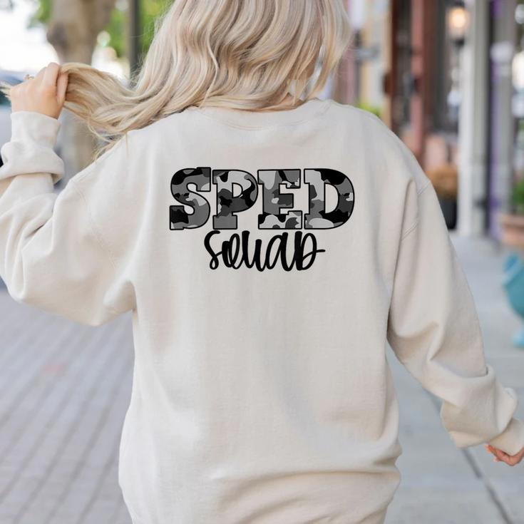 Special Education Squad Camo SPED Teacher Women's Sweatshirt Back Print