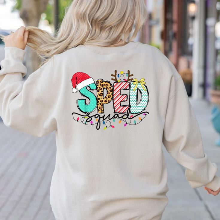 SPED Squad Special Education Teacher Autism Christmas Women Women's Sweatshirt Back Print
