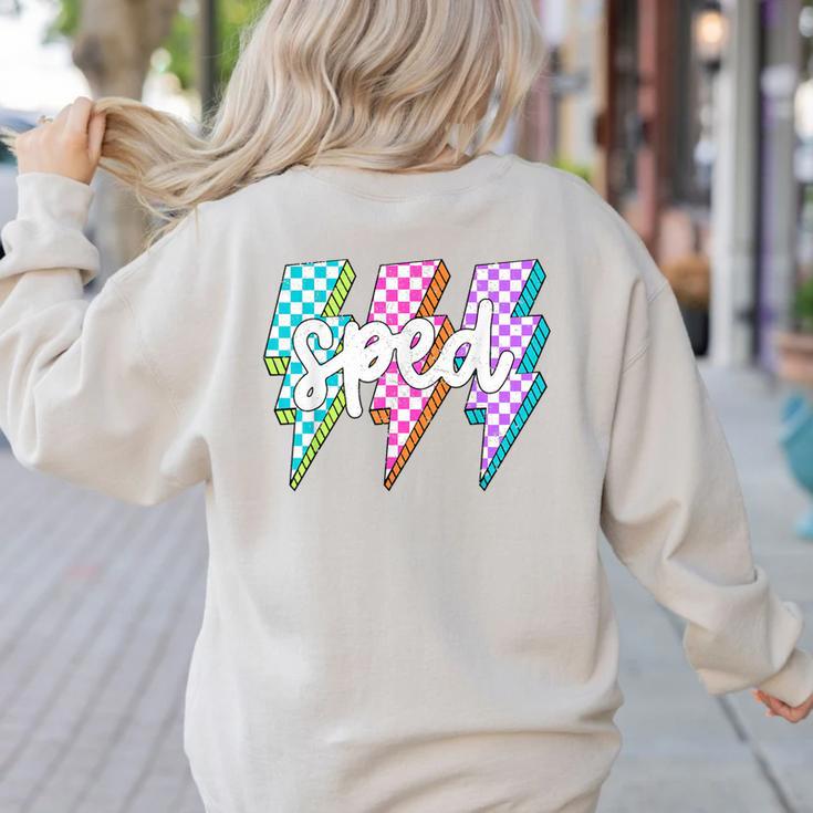 SPED Teacher Squad Lightning Bolt Special Education Women's Sweatshirt Back Print
