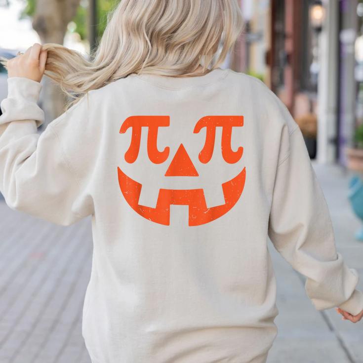 Thanksgiving Math Teacher Pumpkin Pi Pie Math Costume Women's Sweatshirt Back Print